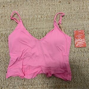 Kortni Jeane swim top pink NWT